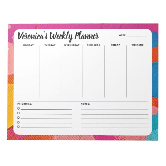 Abstract wekelijks om de planner van de Blocnote v (Voorkant)