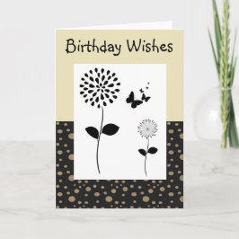 Abstract Wenskaart met gouden en zwarte stippen Kaart