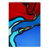 Abstract Wenskaart met rood en blauw Glas in lood (Voorkant)
