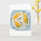 Abstract Wereldbol Wenskaarten Kaart (Gele Bloem)
