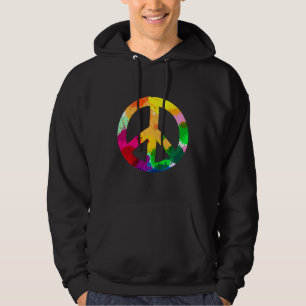 Abstract wereldvredessymbool hoodie