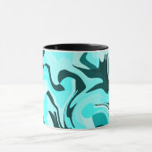 Abstract wervelend aqua en Blauwgroen ontwerp Mok (Midden)
