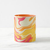 Abstract wervelend ontwerp in warme tinten mok (Midden)