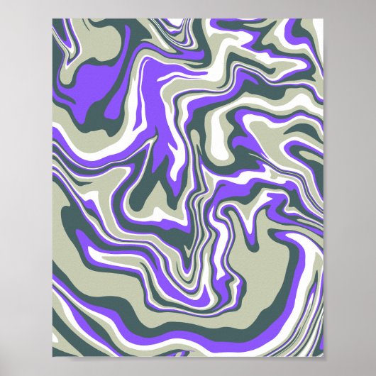 Abstract wervelend Paarse en groene patroon Poster (Voorkant)