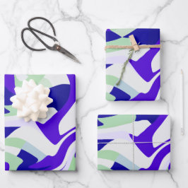 Abstract wervelend patroon in koele tinten inpakpapier vel