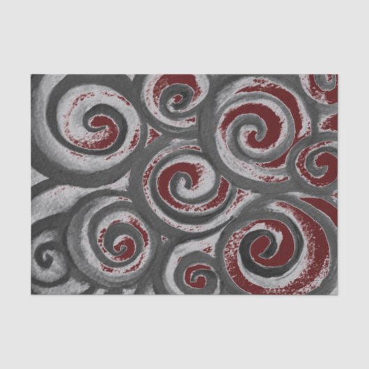 Abstract wervelgrijs maroon tissuepapier (Voorkant)