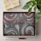 Abstract wervelgrijs maroon tissuepapier (Geschenk)