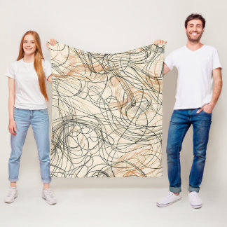 Abstract wervellijnpatroon fleece deken