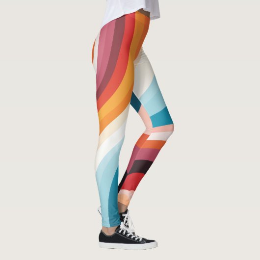 Abstract wervelontwerp: kleurrijke avy lijnen leggings (Rechts)
