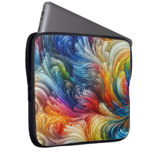 Abstract wervelspectrumontwerp laptop sleeve