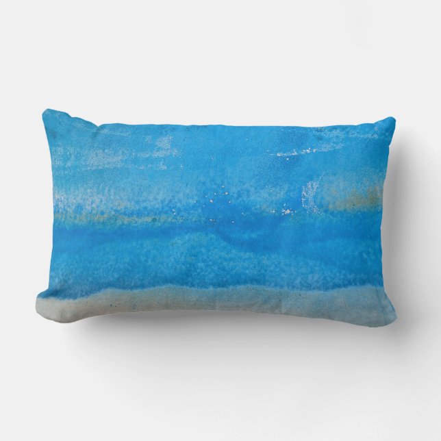 abstract wetherd aqua-verfpatroon kussen (Voorkant)