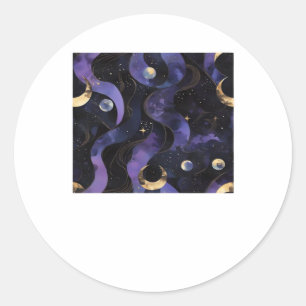 Abstract Whimsigoth Patroon Klassiek Ronde Sticker