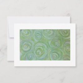 Abstract white and green roses hand-drawn notecard kaart