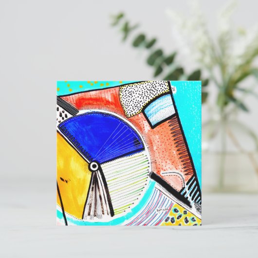 Abstract wiel feestdagenkaart (Staand voorkant)