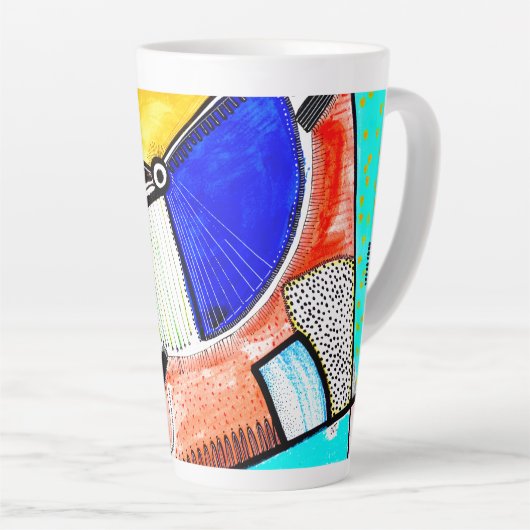 Abstract wiel latte mok (Rechterhoek)