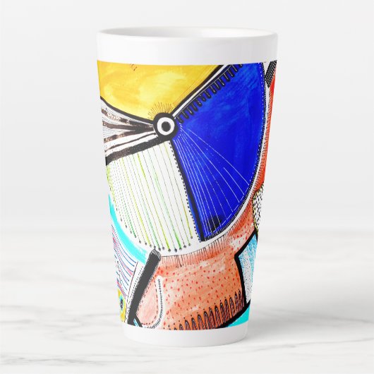 Abstract wiel latte mok (Voorkant)