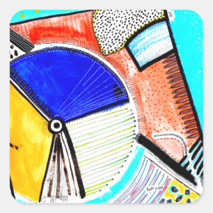 Abstract wiel vierkante sticker