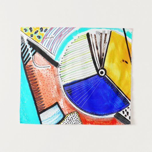 Abstract wiel wandkleed (Voorkant (horizontaal))