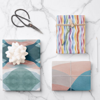 Abstract wikkelpapier Flat Sheet Set van 3 Inpakpapier Vel