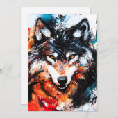 Abstract Wild Spirit Wolf Aankondiging (Voorkant / Achterkant)