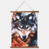 Abstract Wild Spirit Wolf Hangend Wandkleed (Voorkant)