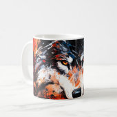 Abstract Wild Spirit Wolf Koffiemok (Voorkant links)