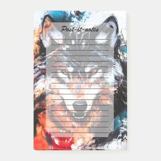 Abstract Wild Spirit Wolf Post-it® Notes