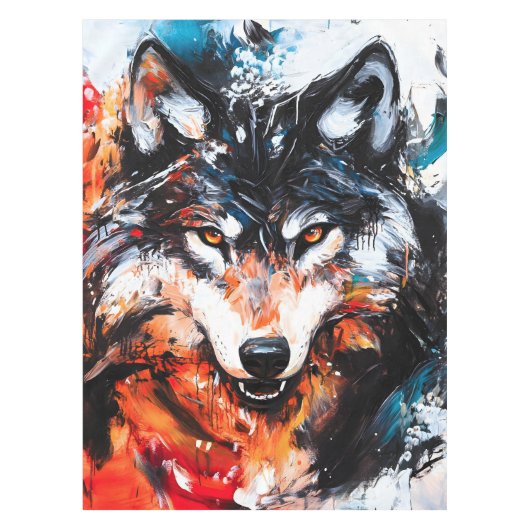 Abstract Wild Spirit Wolf Tafelkleed (Voorkant)