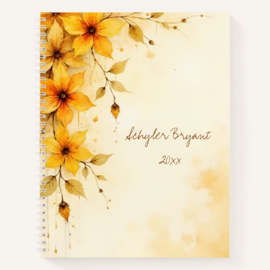 Abstract Wildflowers Floral Spiral-bound Journal (Devant)