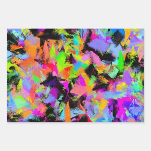 Abstract Willekeurige Rommelige Verf Kleur Explosi Inpakpapier Vel (Voorkant 3)