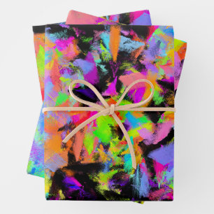 Abstract Willekeurige Rommelige Verf Kleur Explosi Inpakpapier Vel