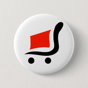 abstract winkelwagentje ronde button 5,7 cm