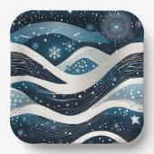 Abstract Winter Wonderland Square Papieren Bordje (Voorkant)