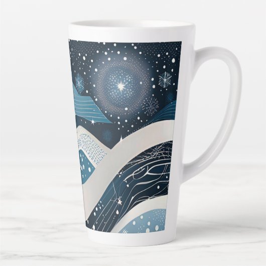 Abstract Winterwonderland Latte Mok (Rechts)