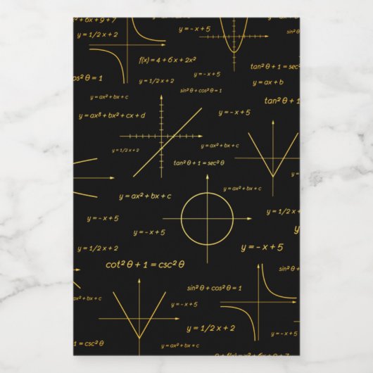 abstract wiskunde patroon wijn etiket (Enkel label)