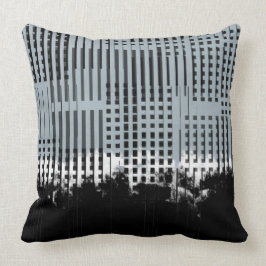 Abstract wit, Blauwgroen en zwart Stripe patroon Kussen