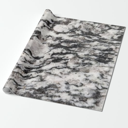 Abstract wit en zwart vlekpapier cadeaupapier (Uitgerold)