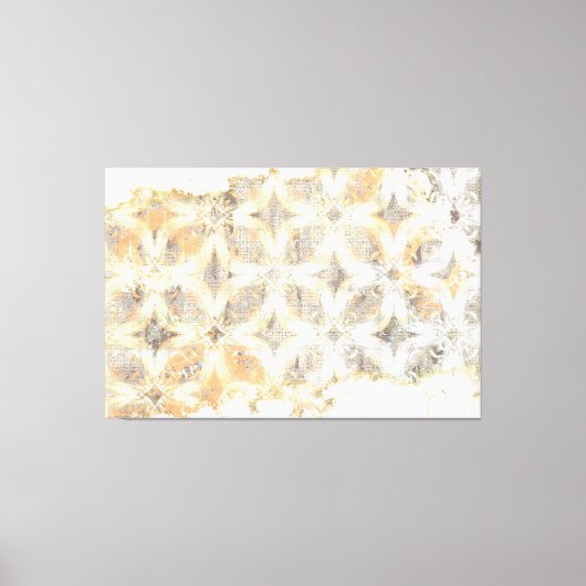 Abstract wit, grijs, Sinaasappel en blauw patroon Canvas Afdruk (Voorkant)