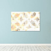 Abstract wit, grijs, Sinaasappel en blauw patroon Canvas Afdruk (Insitu (Houten vloer))