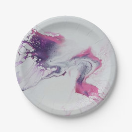 Abstract wit paars patroon. papieren bordje