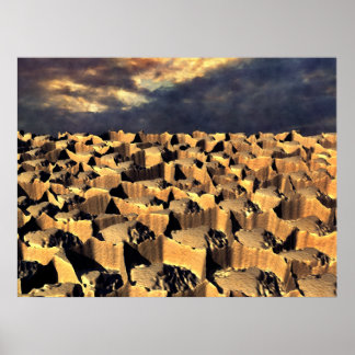 Abstract woestijnlandschap poster
