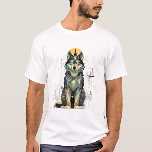Abstract Wolf Bos T-shirt (Voorkant)