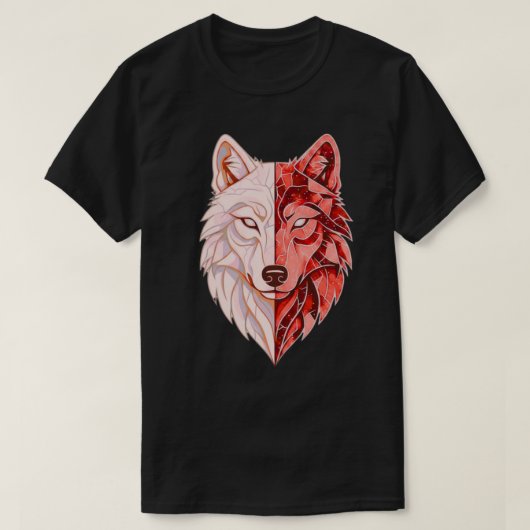 Abstract Wolf Identity | Dual Self Symbolic Modern T-shirt (Design voorkant)