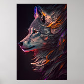 Abstract Wolf Wall Art Poster (Voorkant)