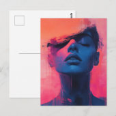 Abstract Woman Blue and Pink Briefkaart (Voorkant / Achterkant)