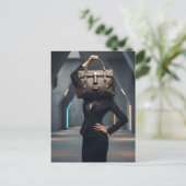 Abstract woman with bag briefkaart (Staand voorkant)