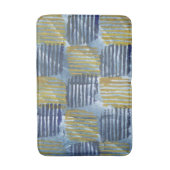 Abstract yellow and blue stripes badmat (Voorkant Verticaal)