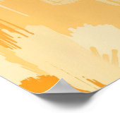 Abstract Yellow and Cream Paint Strokes  Poster (Hoek)