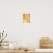 Abstract Yellow and Cream Paint Strokes  Poster (Keuken)