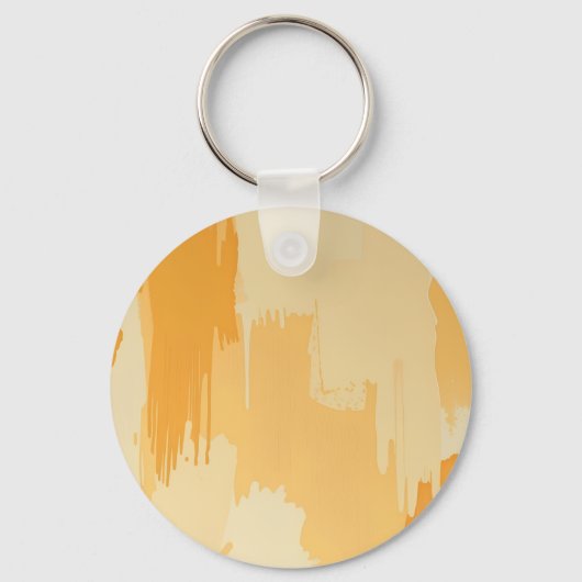 Abstract Yellow and Cream Paint Strokes Sleutelhanger (Achterkant)